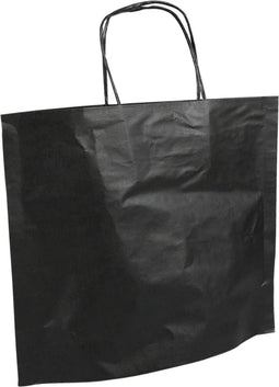 Tas | Papier | gedraaid papieren koord | 30x25cm | bodemvouw 10cm | draagtas | zwart | 50 stuks