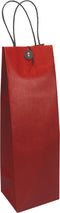 Tas | Papier | gedraaid papieren koord | japanse sluiting | 11x10x36cm | wijnflestas | rood | zak à 10 stuks