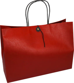 Tas | Papier | gedraaid papieren koord | japanse sluiting | 32.5x 10x24cm | draagtas | rood | zak à 10 stuks