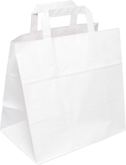 Tas - Papier - platte handgreep - 26x 17x25cm - snacktas - wit - 400 stuks
