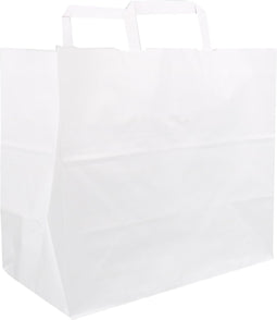 Tas - Papier - platte papieren handgreep - 32x 16x27cm - snacktas - wit - 250 stuks