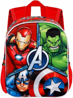 Tas, Rugzak, Schoolrugzak Jongens - The Avengers 'Hero's' 3D (26x11x31 cm) - Rood