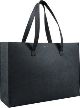 Tas - Vilt - landscape - drukknop - reusable - 45x 15x33cm - zwart - 10 stuks