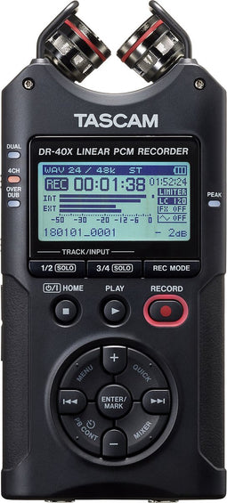 Tascam DR40X portable 4track audio recorder met USB