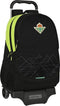 Schoolrugzak met Wielen Real Betis Balompié Zwart Limoen 32 x 44 x 16 cm