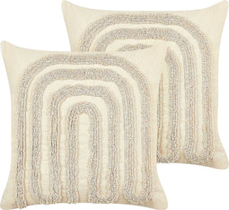 TATSOI - Set van 2 kussens - Beige - Katoen