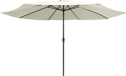 vidaXL - Parasol - met - metalen - paal - 390 - cm - zandwit