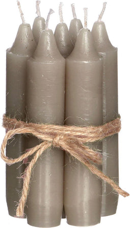 Taupe Dinerkaarsen - Set van 7 - Tafelkaarsen - h.11 Ø2,2