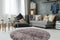 Taupe vloerkleed - 160x160 cm - Effen - Modern ROND