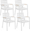 TAVIANO - Tuinstoel set van 4 - Wit - Aluminium