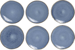 Tavola - Ontbijtborden - New blue Santorini - Zacht blauw - Ø22cm - Lichte glans - Aardewerk - 6 stuks - Servies