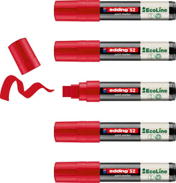 edding 52 EcoLine - lakmarker - brede beitelpunt 4-15 mm - rood (5 stuks)