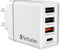 Verbatim 49701 - USB Oplader CHR-30EU2 - 30W 3x USB-A 1x USB-C Power Delivery 2.0/3.0 Quick Charge 3.0 - 66g