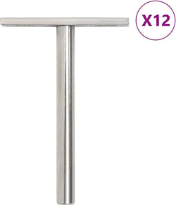 vidaXL - Zwevende - plankdragers - 12st - onzichtbaar - Ø10x100 - mm - koolstofstaal