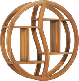 vidaXL - Wandschap - yin - yang - 60x15x60 - cm - massief - teakhout