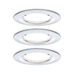 Paulmann Nova Inbouwlamp voor badkamer Set van 3 stuks LED LED 18 W IP44 Chroom (glanzend)