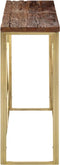 vidaXL - Wandtafel - roestvrij - staal - en - massief - bielshout - goudkleurig