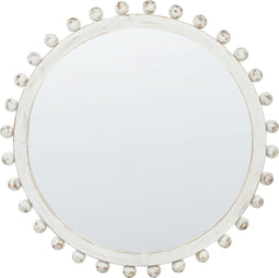 TAZILLY - Wandspiegel - Wit - ⌀ 71 cm - Dennenhout