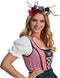 dressforfun Mini-Dirndl Berchtesgaden model 2 XXL - verkleedkleding met vetersluiting en borduursel - rood/wit