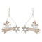 Ophangdecoratie DKD Home Decor Wit Gouden Hout 22,5 x 0,5 x 15 cm (2 Stuks)