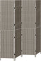 vidaXL - Kamerscherm - 4 - Panelen - Opvouwbaar - Grijs - 195x180 - cm - Poly - Rattan