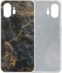imoshion Hoesje Geschikt voor Nothing Phone (2) Hoesje Siliconen - imoshion Design hoesje - Meerkleurig / Black Marble