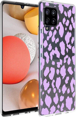 iMoshion Hoesje Geschikt voor Samsung Galaxy A42 Hoesje Siliconen - iMoshion Design hoesje - Transparant / Paars / Design Leopard Lilac