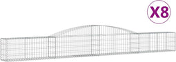 vidaXL - Schanskorven - 8 - st - gewelfd - 400x30x40/60 - cm - ijzer