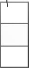 vidaXL - Inloopdouchewand - met - schap - 90x195 - cm - ESG-glas - aluminium - zwart