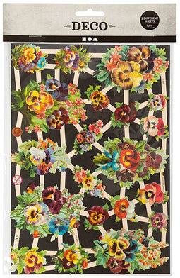 Vintage Plaatjes - Violen - Poëzie Album Plaatjes - Knipplaatjes - Scrapbook - Kaarten Maken - Klassieke Motieven - 16,5x23,5 cm - Creotime - 2 vellen