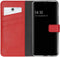 Selencia Galaxy S21 FE - Echt Lederen Bookcase - Ruimte voor 3 pasjes - Rood