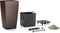 LECHUZA CUBICO PREMIUM 40 - Plantenbak - met uitneembare binnenbak - met bewateringssysteem - ALL-IN-ONE set met LECHUZA-PON - espresso metallic