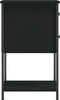 vidaXL - Nachtkastje - 32x42x70 - cm - bewerkt - hout - zwart