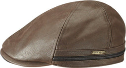 Stetson Duck Flat Cap – 100% Leer – Maat XXL – Bruin