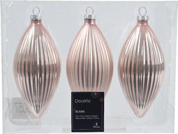Olijf glas d6h13 cm poederroze 3st