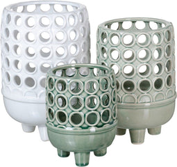 Vaas 16,5 x 16,5 x 24,5 cm Keramisch Wit