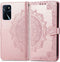 iMoshion Hoesje Geschikt voor Oppo A54s / A16s / A16 Hoesje Met Pasjeshouder - iMoshion Mandala Bookcase - Rosé Goud