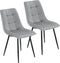 Blanca Eetkamerstoelen - Set van 2 - Fluweel - Lichtgrijs (2 stuks)
