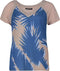 Eefje - Zomer T-shirt - Viscose met palmprint - Beige (Maat S)