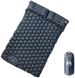 vidaXL - Kampeermatras - met - kussens - zelfopblazend - 2-persoons - grijs