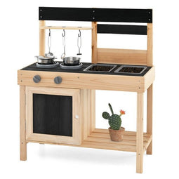 Coast Kinder Speelkeuken - Buitenkeuken - 2 afneembare spoelbakken - Natuur/Zwart