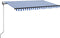 vidaXL - Luifel - automatisch - met - LED - en - windsensor - 300x250 - cm - blauw - wit