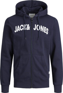 JACK&JONES JJNAVY - Sweat Zip Hood - Met capuchon en rits - Donkerblauw - Maat XL