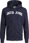 JACK&JONES JJNAVY - Sweat Zip Hood - Met capuchon en rits - Donkerblauw - Maat XL