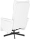 Fauteuil verstelbaar met voetensteun kunstleer wit