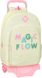 Schoolrugzak met Wielen Glow Lab Magic flow Beige 30 x 46 x 14 cm