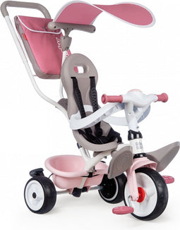 Smoby Baby Balade Plus - Driewieler met duwstang - Verstelbaar zadel - Roze