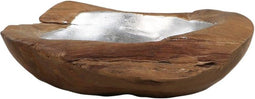 HSM Collection - Fruitschaal small - ø30x6 - Naturel/grijs - Teak/aluminium