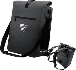 MIVELO Fietstas - 3-in-1 Rugzak & Schoudertas - Waterdicht & Laptopvak - 20 liter - Zwart Refl