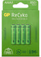 GP ReCyko+ - Oplaadbare AAA batterijen 850mAh - Laag zelfontlading - (4 stuks)